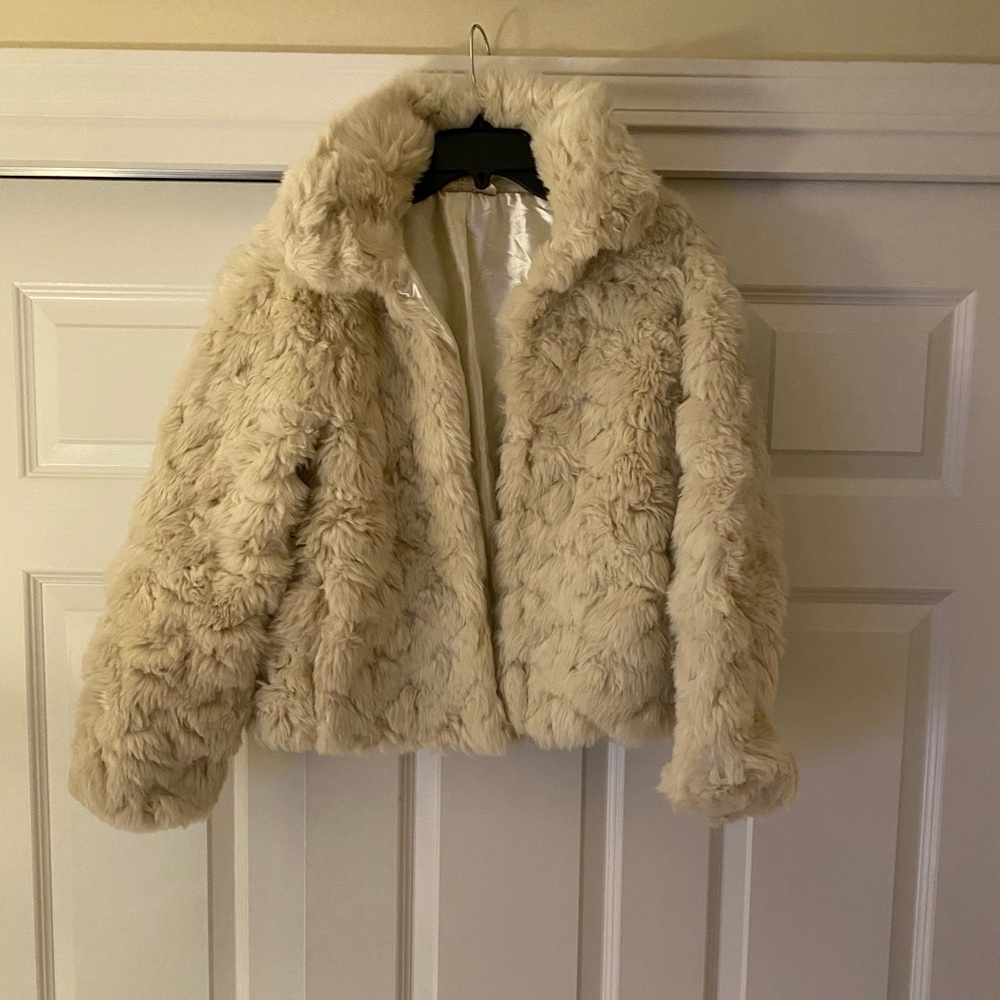 ASOS white faux fur coat